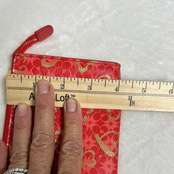 Coach Red and Gold Program Hearts Signature Clutch/ wristlet - Picture 9 of 14